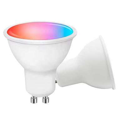 China Theme Park 5W Tuya Smart Home APP Voice Control Wifi Smart Led Spotlight Bulb Dimmable Lamp RGB CCT Colorful Changing Smart GU10 Lamp Bulb for sale