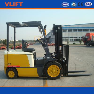 China 3 Ton Electric Battery Forklift Truck Lift Height 5m With Full Free Mast 3000kg for sale
