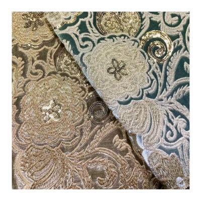 China New Breathable Soft Thick Fabric Polyest Sofa Fabric Sofa Curtain Embroidery Velvet Fabric Upholstery for sale