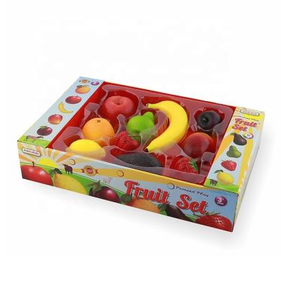 China PVC Children Pretend Toy Realistic Food Toy Fruit Recognition Games Kitchen Role Play Toy For Kindergarten for sale