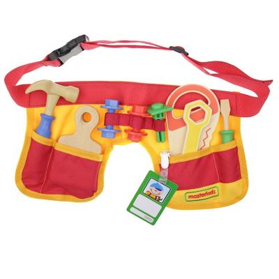 China Wholesale Wooden Carpenter Toy Tool Bag Plywood Role Play Builders Tool Belt for Kindergartens for sale