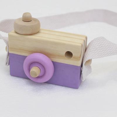 China Wooden Toddlers Mini Camera Toy with Neck Strap Cute Wooden Camera Toy Birthday Gifts for Boys and Girls for sale