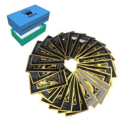 China Paper or PVC Custom Printing Golden Foil StampTarot Oracle Cards Positive Affirmation Deck Paper Tarot Cards With Lid And Bottom Box for sale