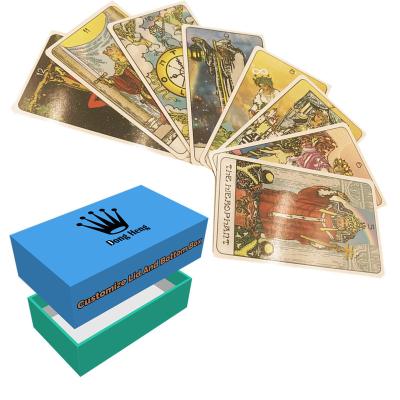 China Paper or PVC Hot Sale Factory Customize Printing Tarot Cards With Guidebook Matte Laminated Lid And Bottom Box for sale