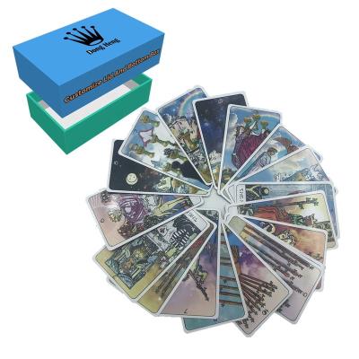 China Paper or PVC Custom Printing Golden Foil StampTarot Oracle Cards Positive Affirmation Deck Paper Tarot Cards With Lid And Bottom Box for sale