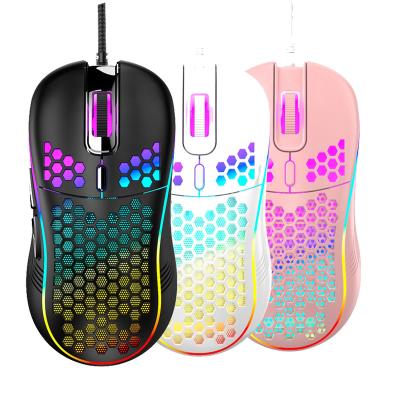 China Gaming Top Selling Mouse Computer Accessories Honeycomb Programmable Lightweight USB Gamer Wired Gaming Mouse for sale