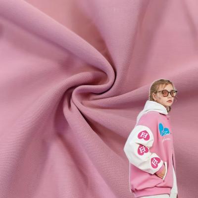 China Double Faced High Quality 300g Polyester Rayon Spandex Plain dyed Scuba Knit Sportswear Uniform Casual Jacket Air Layer Fabric for sale