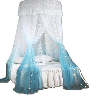 China Dome Mosquito Nets Palace Style Floor Ceiling Mosquito Nets Gradient Two Three-Door Folded Color Lace Mosquito Nets for sale