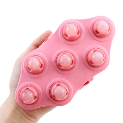 China High Quality Body Promotion 7 Degree Rose Quartz Rolling Ball Soft PVC Rolling Ball Palm Shaped Large 360 Glove for sale