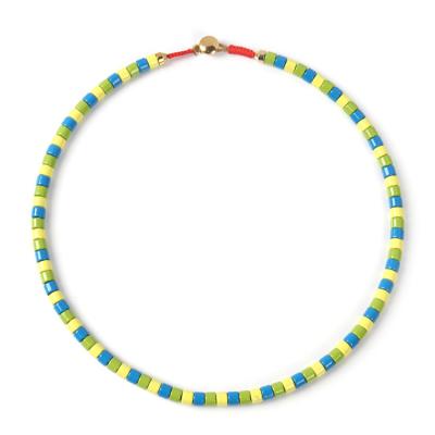China TRENDY Necklace Women's Handmade Charm Enamel Tile Bead Necklace for sale