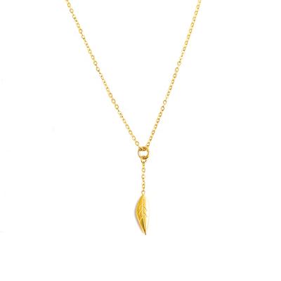 China Wholesale Direct Minimalist Brand Fashion Brand Fashion Leaf Neo-Gothic Clavicle Stainless Steel Metal Girls Necklace Custom Jewelry for sale