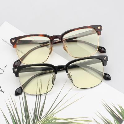 China 2022 Latest Design Simple Dark Blue High Quality Transparent Anti Light Glasses Anti Blue Light Glasses Square For Women Men for sale