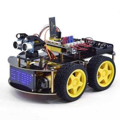 China Plastic Cheap Price 4WD Panel IR Editable Led Remote Control Stem For Mixly Scratch Arduino Programming Educational Robot Car for sale