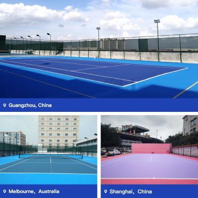 China Sistema de almofadas acrílicas de várias camadas para campos de badminton absorvente de choque de baixa manutenção piso acrílico almofado para ginásios escolares à venda