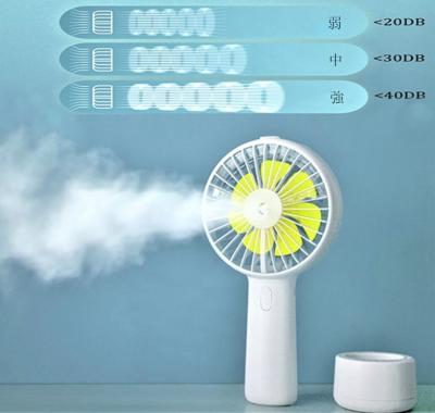 Chine Fan tenue dans la main 4W de jet de l'humidité 2000mAh avec le support bas à vendre