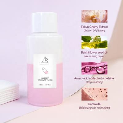 China Face Cherry Blossoms Makeup Remover Korean Organic Natural Liquid Makeup Oil Free Solvent For Face Eyes for sale