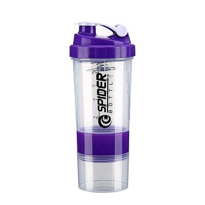 China Viable Double Shaker Bottle Logo Double Fitness Mixer Separation Gym Bottle Shaker for sale
