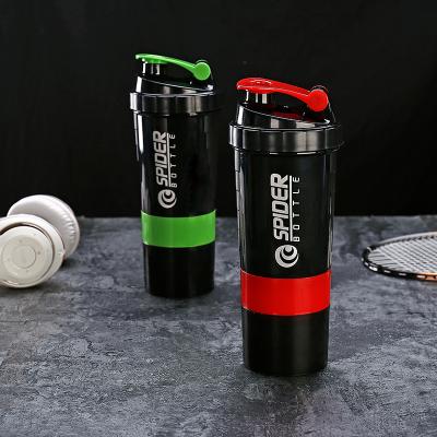 China 500ml Viable Wholesale Custom Plastic Protein Shaker Gym Fitness Shaker Bottle Spring Shaker for sale