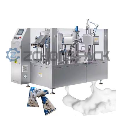 Chine Machine à emballer des liquides rotative à huit stations sac préfabriqué en acier inoxydable 304/316 à vendre
