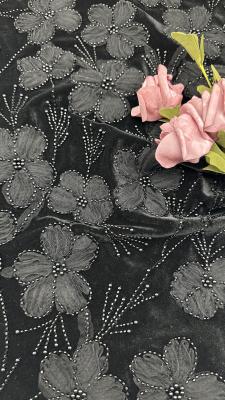 China Beaded Embroiderey 3D Floral Lace Fabric Embroidered Fabric Elegant And Breathe Sequin Lace Fabric Luxury Occasion Fabric for sale