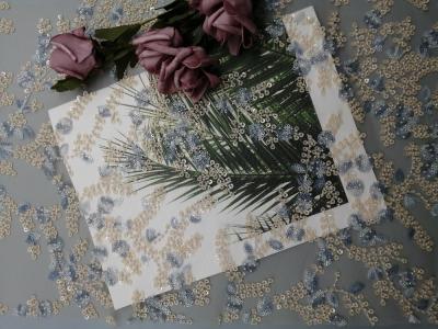 China 60 Yards 125cm Roze Stof van het Lovertje Bruids Geparelde Kant Te koop