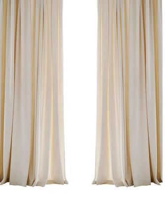 China New 2022 Nordic soft light luxury cream velvet bedroom hotel living room curtain sheer white beige customization for sale