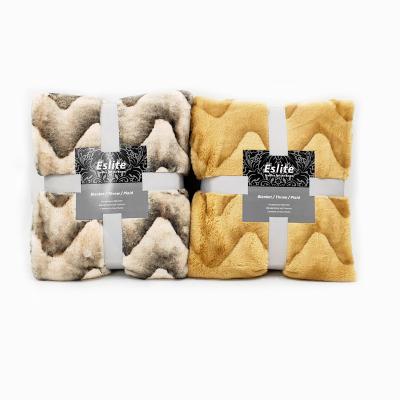 China Super Soft Wave Printed Faux Microfiber Rabbit Fur Anti - Pilling Covering Spray for sale