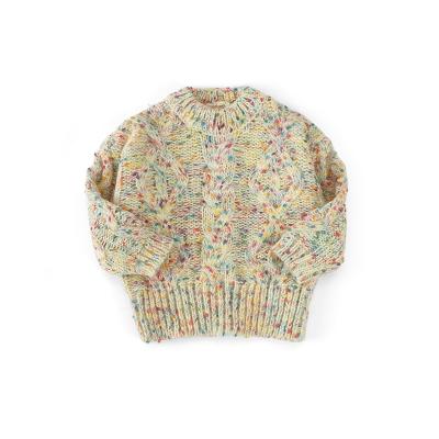 China Small MOQ Breathable Children Sweater Knit Dot Yarn Girls Sweater Pupular Pullover for sale