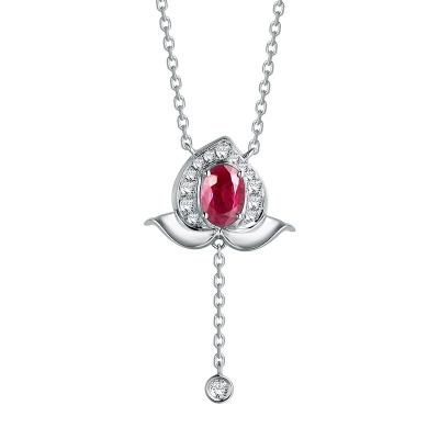 China Quality Assurance Appearance Beautiful Ruby Ruby Necklace Precious Fashionable Necklace for sale