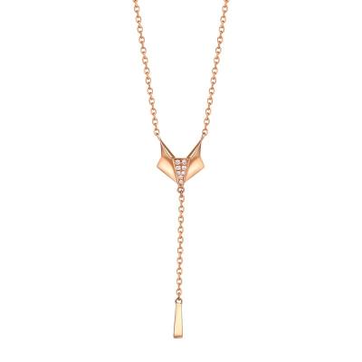 China Best Selling Fashionable High-Textured 18k Gold Diamond Necklace Diamond 18k Gold Necklace Well for sale