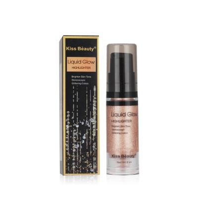 China Waterproof Private Label Organic Glow Glow Liquid Highlighter Brighten Skin Tone Contour Glow Shimmer Glitter Concealer Liquid Highlighter for sale
