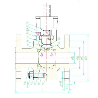 China Flanged Ball Valve Two Piece Soft Seal Automatic Ball Valve With Bracket for sale