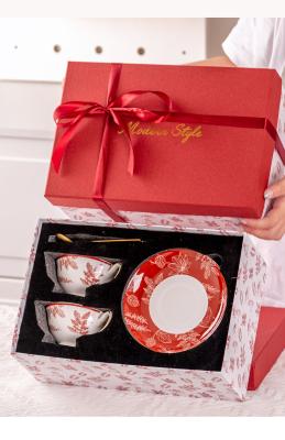 China 200ML Ceramic Type Porcelain Cup And Saucer Plate Tea Perfect For Mom On Mother'S Day for sale
