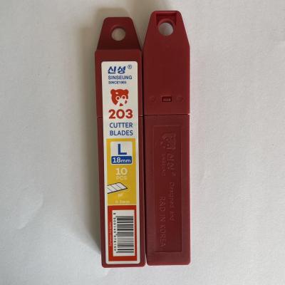 China 18mm Snap Off Blade 60 Degrees Sinseung L203 Angle 0.5mm Thickness for sale