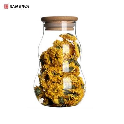 China Microwavable Clear Glass Sealed New High Borosilicate Glass Canisters Food Bottles Creative Handmade Tea Cans for sale
