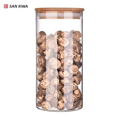 China Microwavable Glass Sealed Transparent Wooden Jar Household Food Grade Storage Jar Honey Tea Canister With Lid Storage Jar Cork for sale