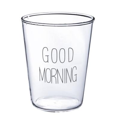 China Viable Transparent High Temperature Resistant Glass Cylinder 400ml Single Layer Milk Cup Coffee Mug Milk Breakfast Cup for sale