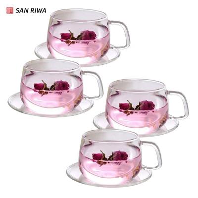 China Viable Heat Resistant Glass Colored Coffee Glasses With Handle Household Milk Breakfast Cup Cup Nordic Modern Drinking Glasses for sale