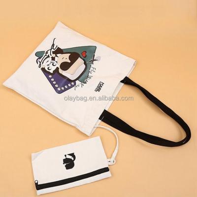 China Best Selling Printing Canvas Folding Lovely Navy Beach Shoulder Bag Cotton Tote Bag for sale