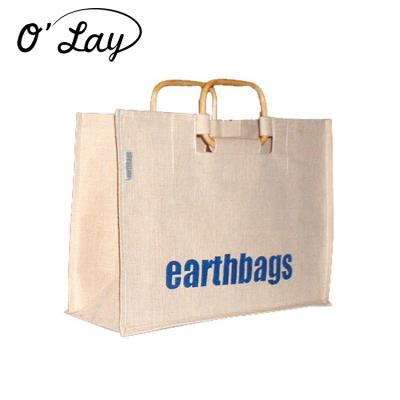 China China factory bolsa de yute recyclable cane handle jute shopping bags for sale