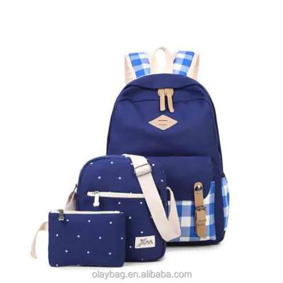China High Quality Canvas Backpack 3 Pcs Set New Style Canvas Backpack 3 Pcs Set for sale