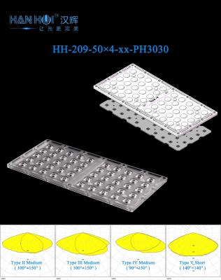 China Precision Optics 200pcs 3030LEDs 285×133mm Size Multi-Angle High Transmittance Efficient Glare-Free Street & Flood Lighting Lens for sale