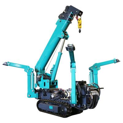 China The Other Electric Crane Price Space Crane Narrow Control Space Spider 360Degree 1.2t Mini Crawler Assembly Wireless Remote for sale