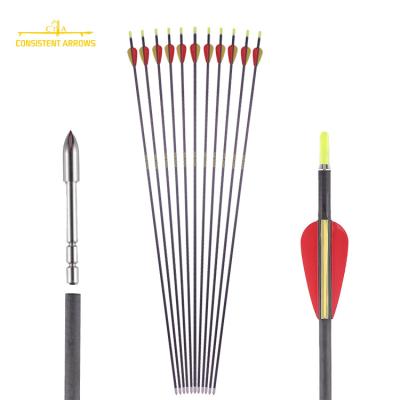 China ID.165( 4.2mm) Carbon Fiber Child's Arrow For Practice , Youth Beginner Practice Carbon Target Arrows for sale