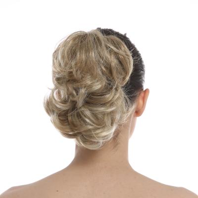 China Synthetic Fiber TONI PONY CURLY Wigs For Women Hair Bun Scrunchie Bun Updo Curly Hair Wrap Elastic Synthetic Hair Ponytail for sale