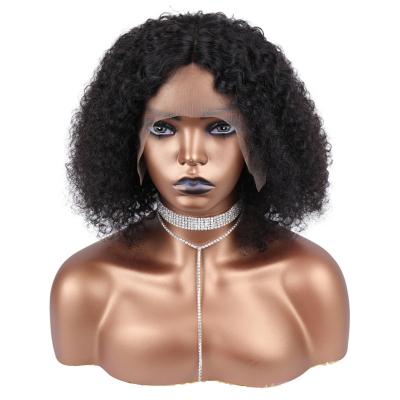 China Cheap Short Bob Swiss Lace Front Middle Part Wigs Peruvian Hair Jerry Curl Jerry Curl Weave 100% With Baby Hair For Black Women for sale