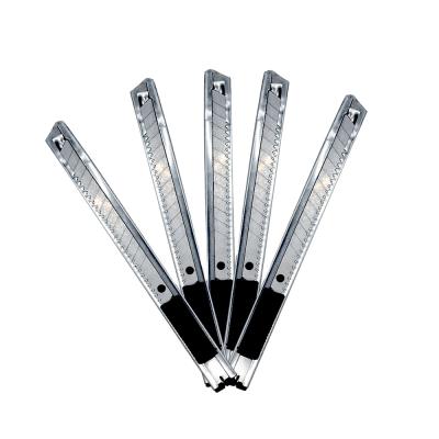 China Labor Safety Cutter Cardboard Cutting Knives Stainless Steel Blades Small Utility Knife 9mm for sale