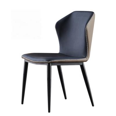 China Luxury Kitchen Chairs Leather Upholstered Dining Chair Dining Chair With Black Metal Legs Luxury Kitchen Chairs Leather Upholstered Dining Chair Dining Chair With Black Metal Legs for sale