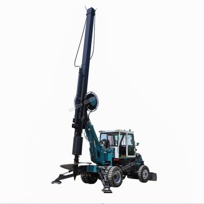 China Farm Wheel Type 360 Degree Hydraulic Rotary Drilling Rig for sale