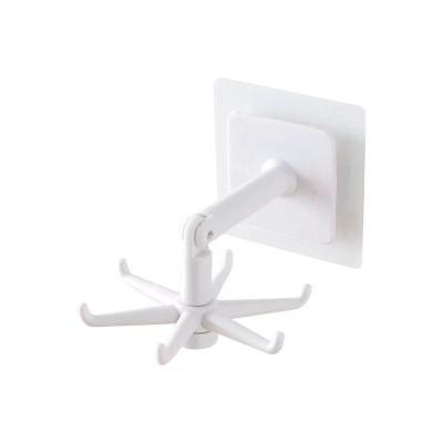 China 360 Degree Rotation True No Dead Space Foldable Hanger Bathroom Storage 360 Degree Sticker Holder for sale